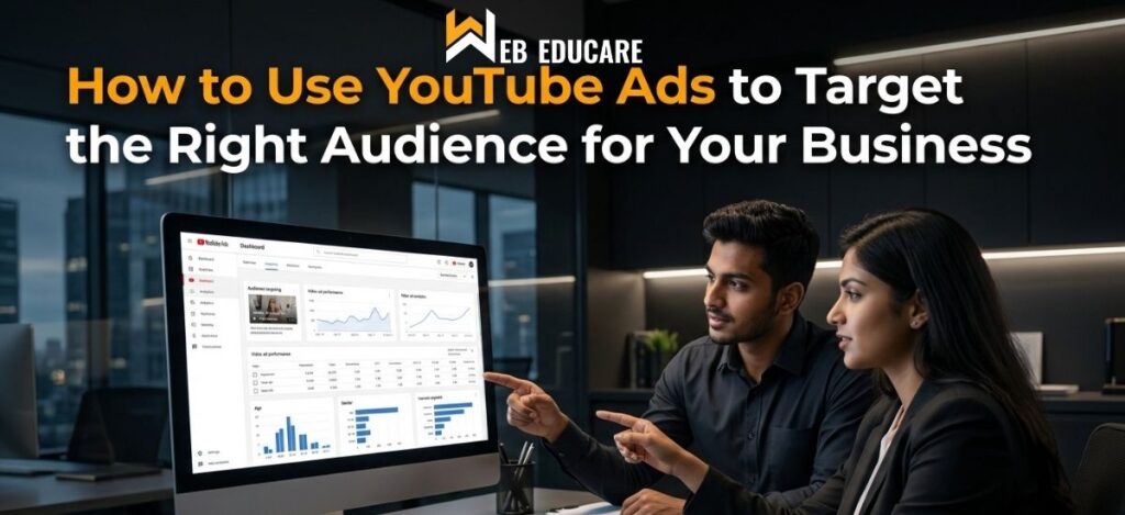 YouTube audience targeting dashboard for a business video advertising campaign
